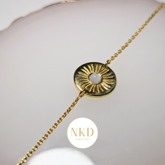 The Suns Rays - Rainbow Moonstone Bracelet