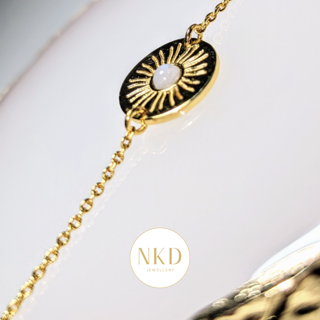 The Suns Rays - Rainbow Moonstone Bracelet