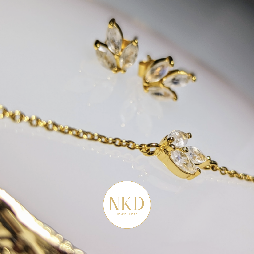 Sofia - Rainbow Moonstone Leaf Bracelet