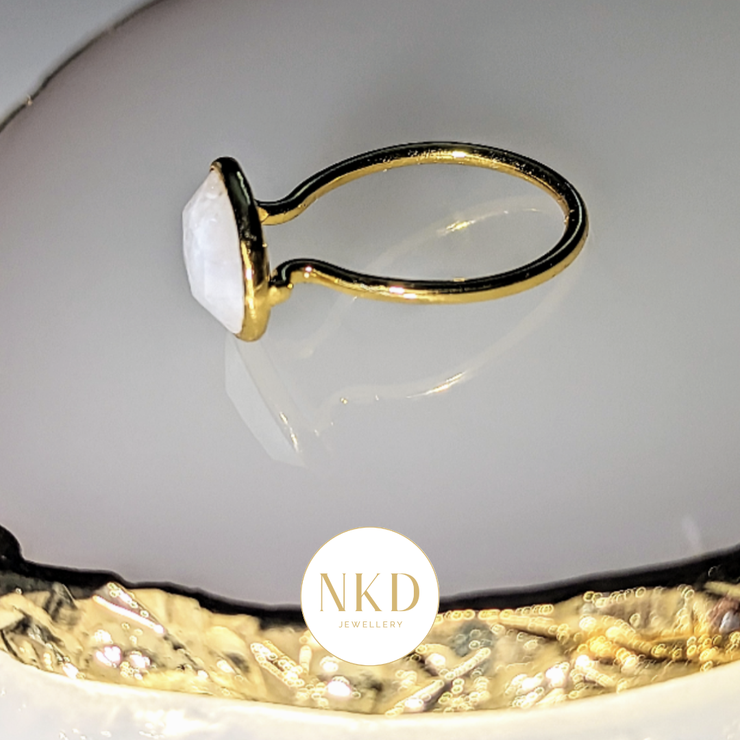 Barcelona - Large Rainbow Moonstone Ring