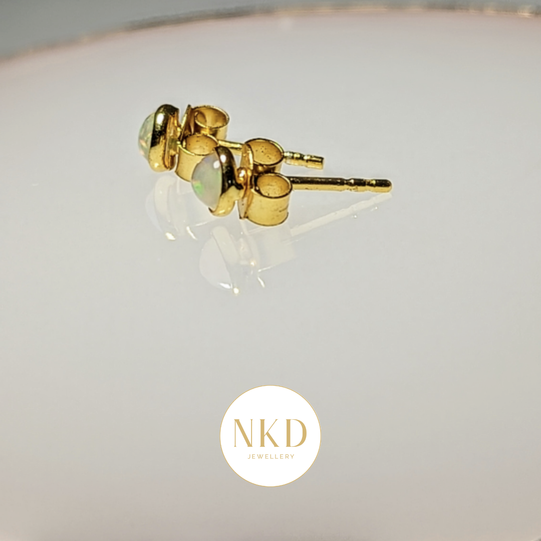 Kyoto - Mini Ethiopian Opal Round Stud Earrings