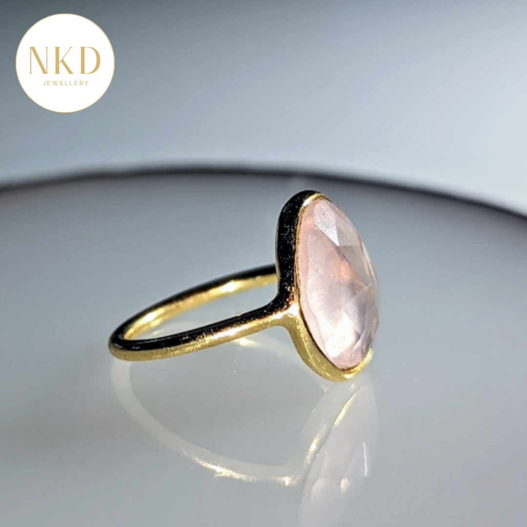 Manila - Large Rose Quartz Ring