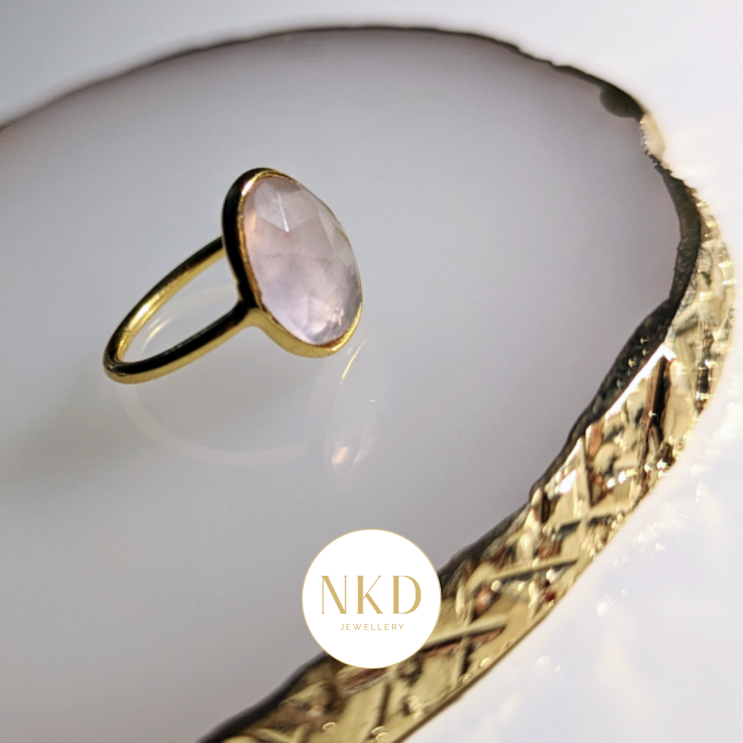 Manila - Large Rose Quartz Ring