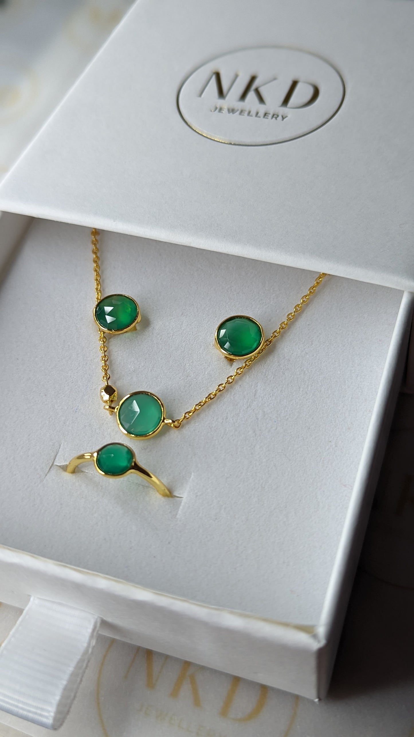 Monaco - Green Onyx Chain Bracelet