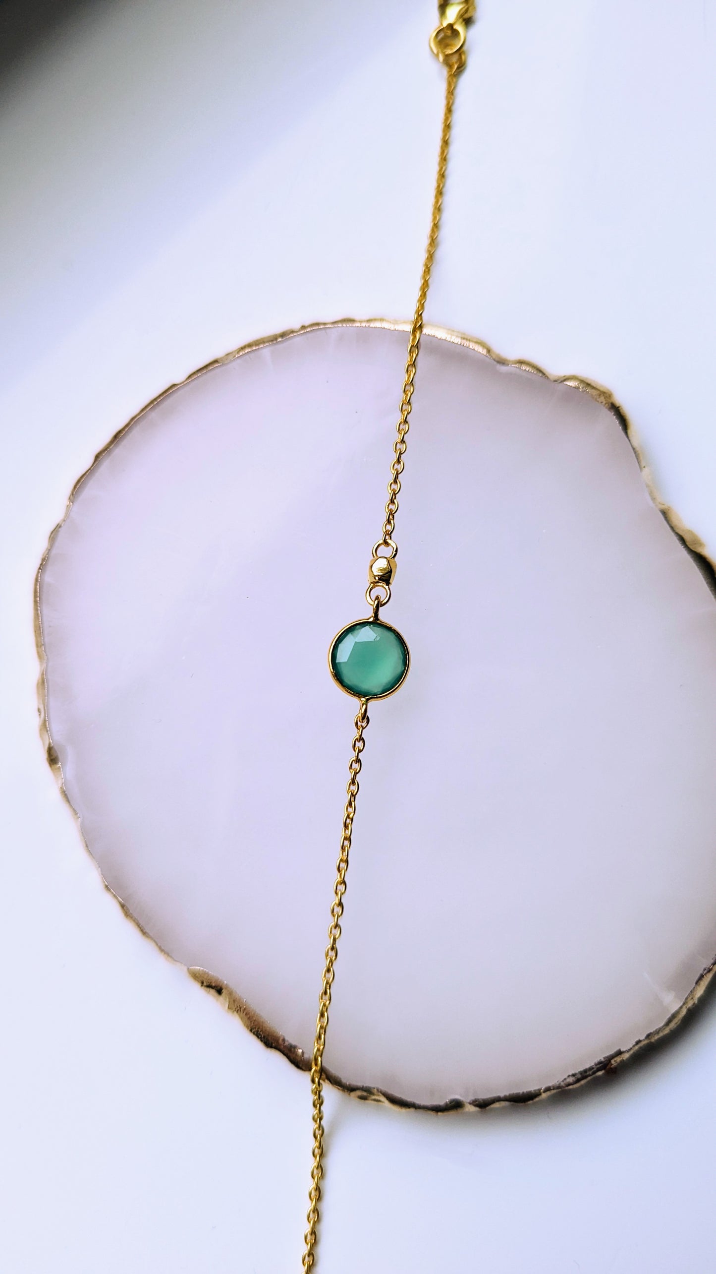 Monaco - Green Onyx Chain Bracelet