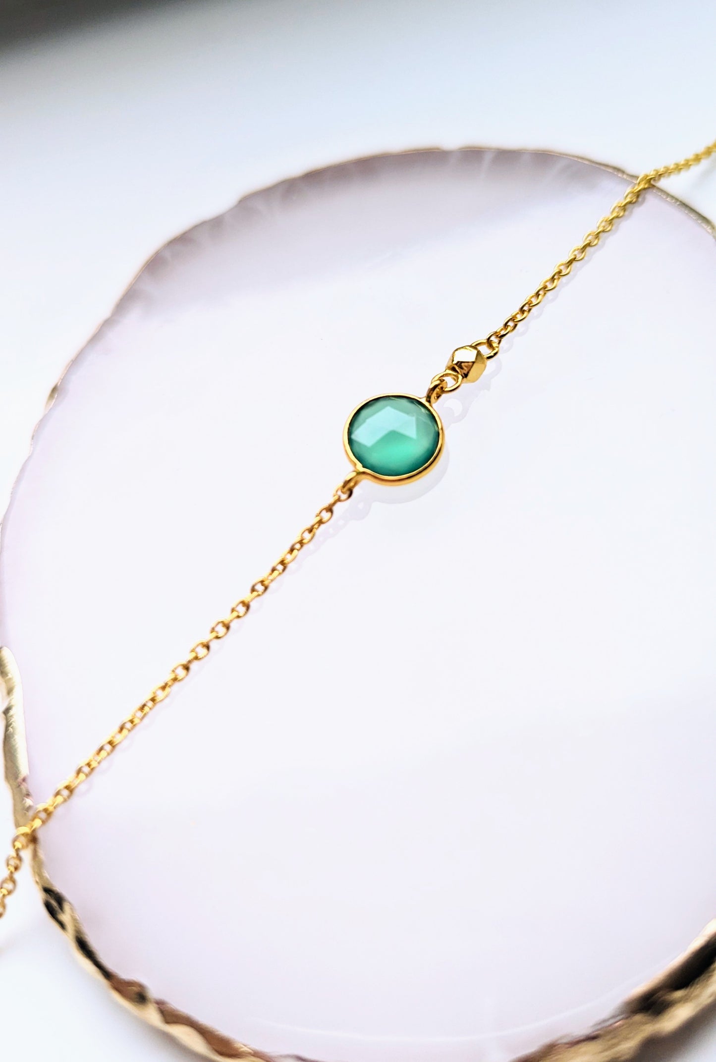Monaco - Green Onyx Chain Bracelet