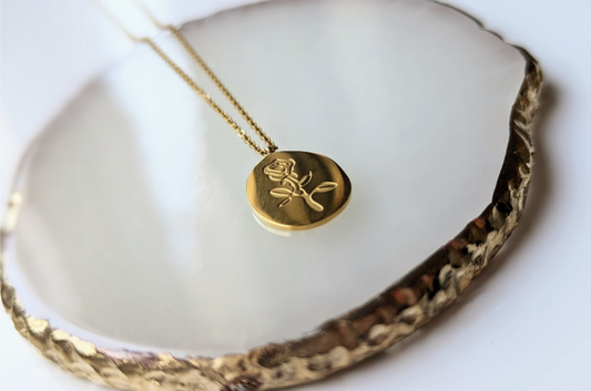 Roseau - Large Rose Pendant Necklace
