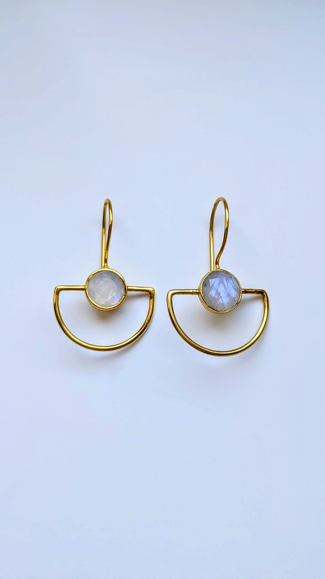 Umbrella Rainbow Moonstone Drop Earrings