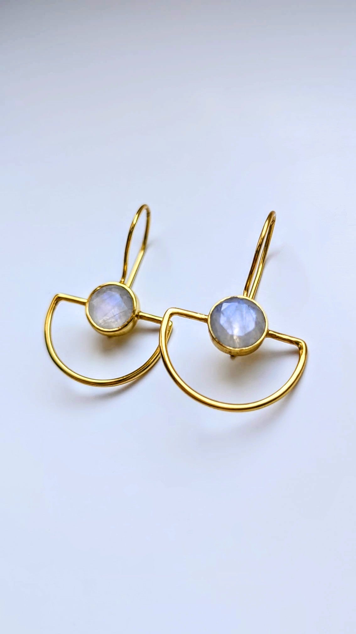 Umbrella Rainbow Moonstone Drop Earrings