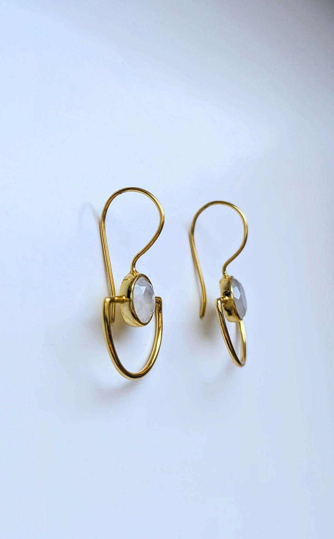 Umbrella Rainbow Moonstone Drop Earrings