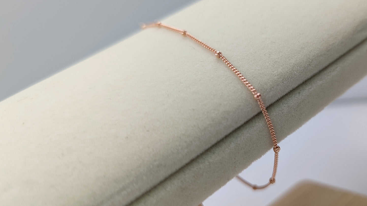 London - 18 ct Rose Gold Vermeil Beaded Bracelet