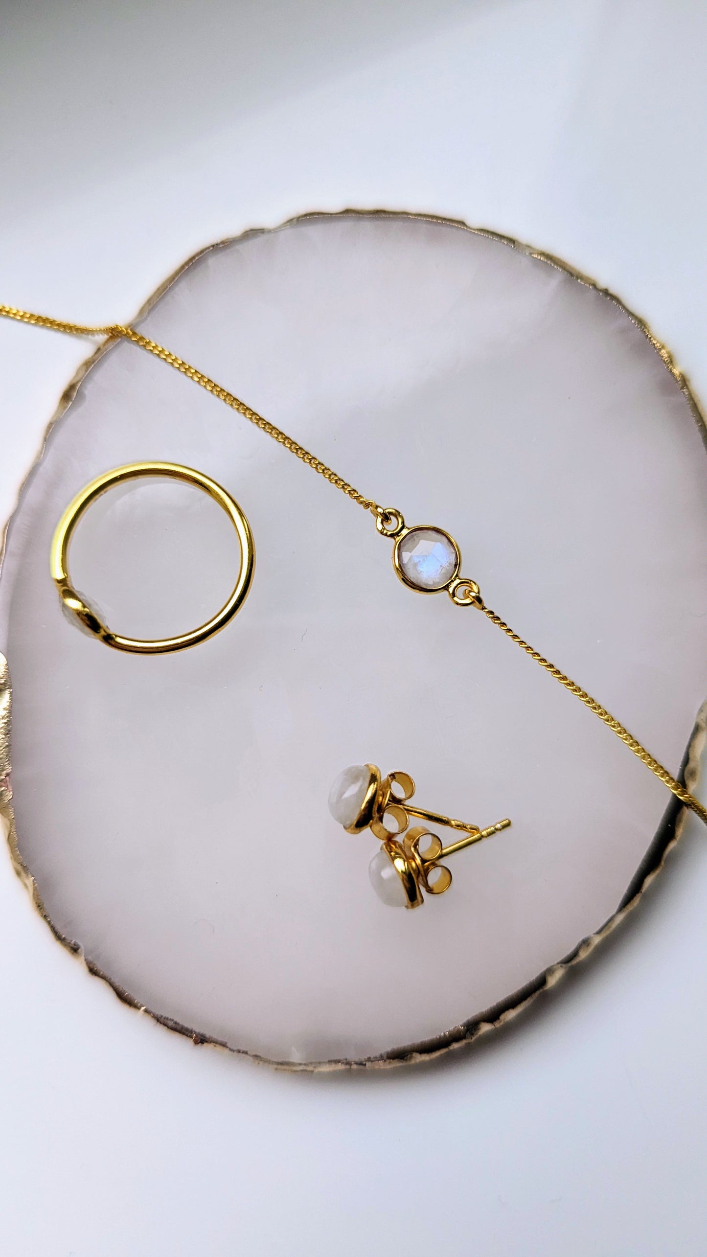 Monaco - Rainbow Moonstone Chain Bracelet