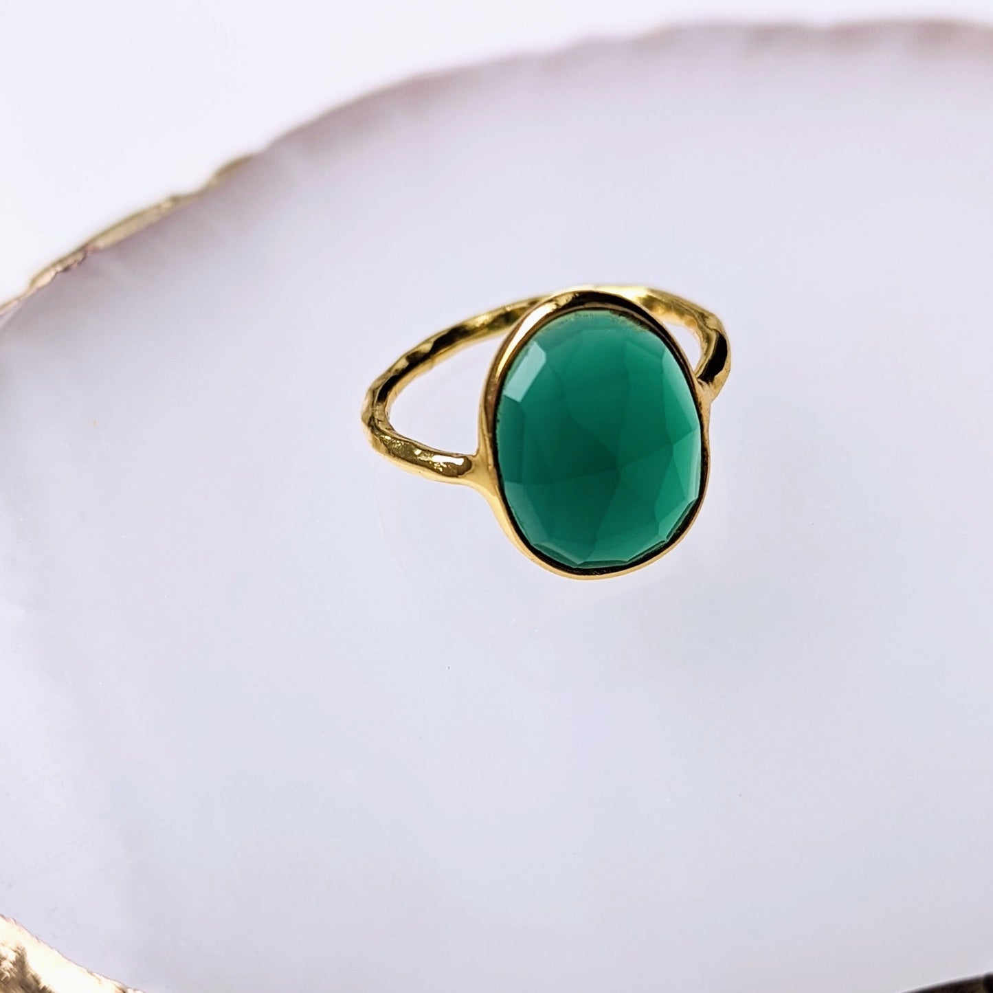 Manila - Large Green Onyx Ring
