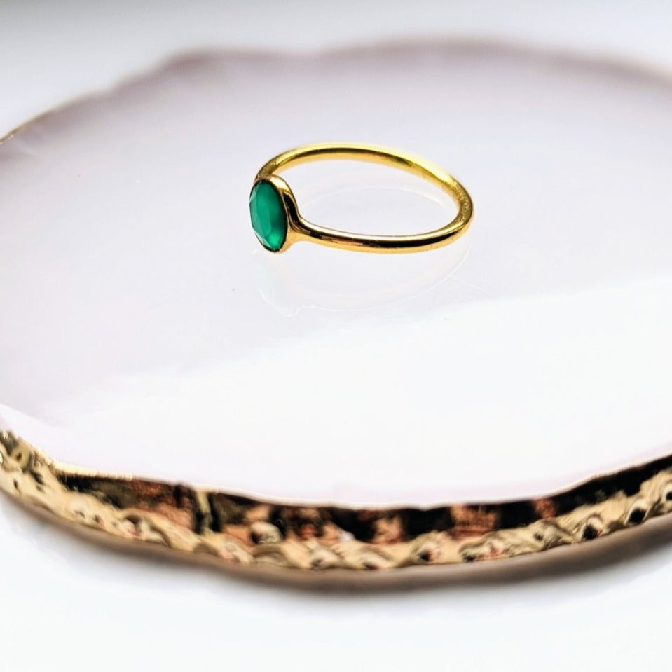 Doha - Green Onyx Ring