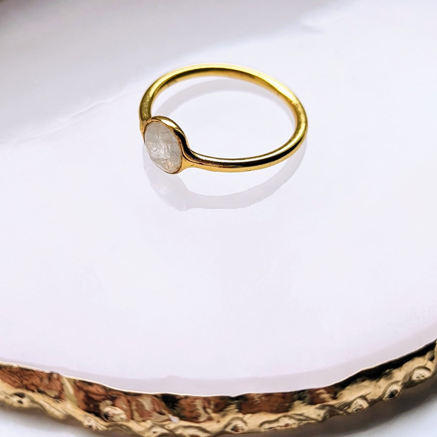 Doha - Rainbow Moonstone Ring