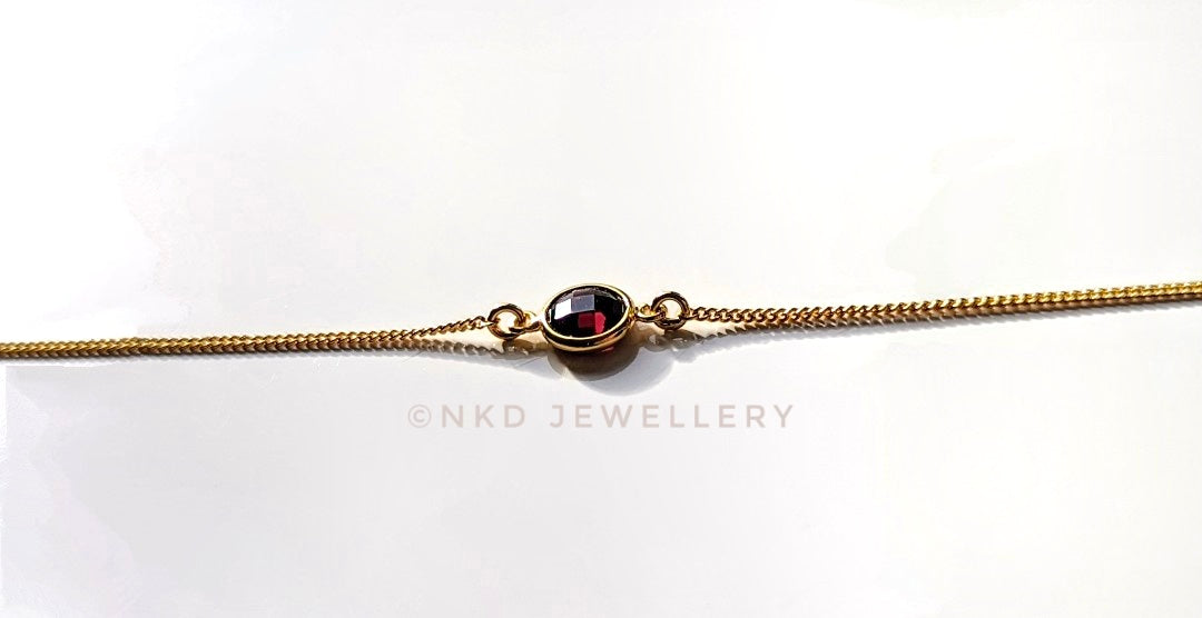 Monaco - Garnet Chain Bracelet