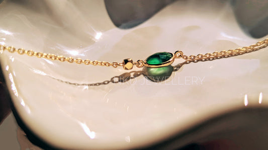 Monaco - Green Onyx Chain Bracelet