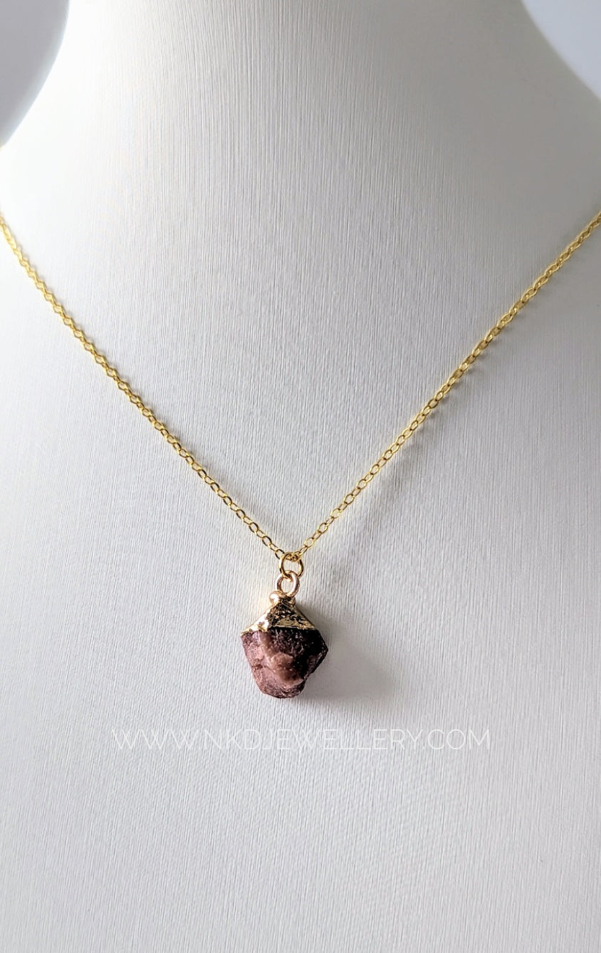 Pink Opal - October Birthstone Pendant Necklace