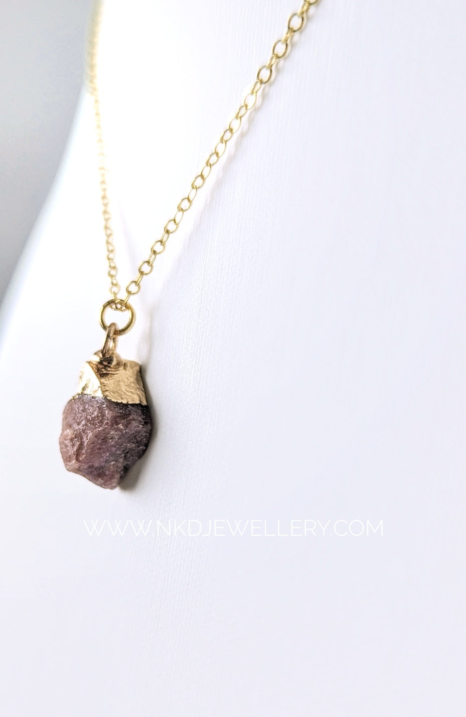 Pink Opal - October Birthstone Pendant Necklace