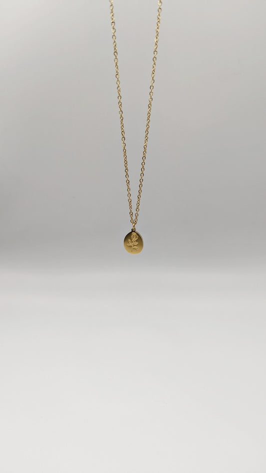 Roseau - Small Rose Pendant Necklace