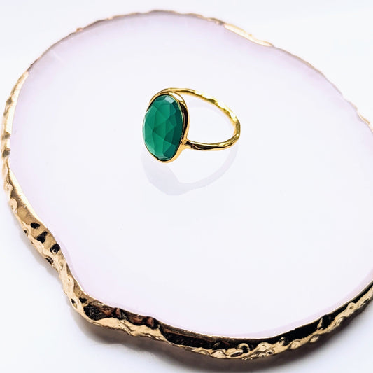 Manila - Large Green Onyx Ring